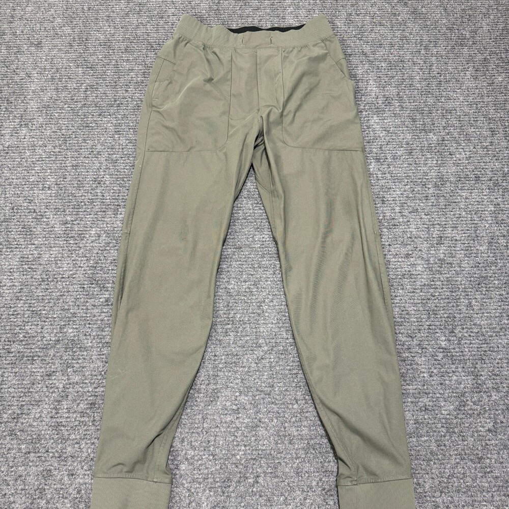 Lululemon Jogger Pants Mens Medium Green Woven Elastic Waist Cuffed Slim